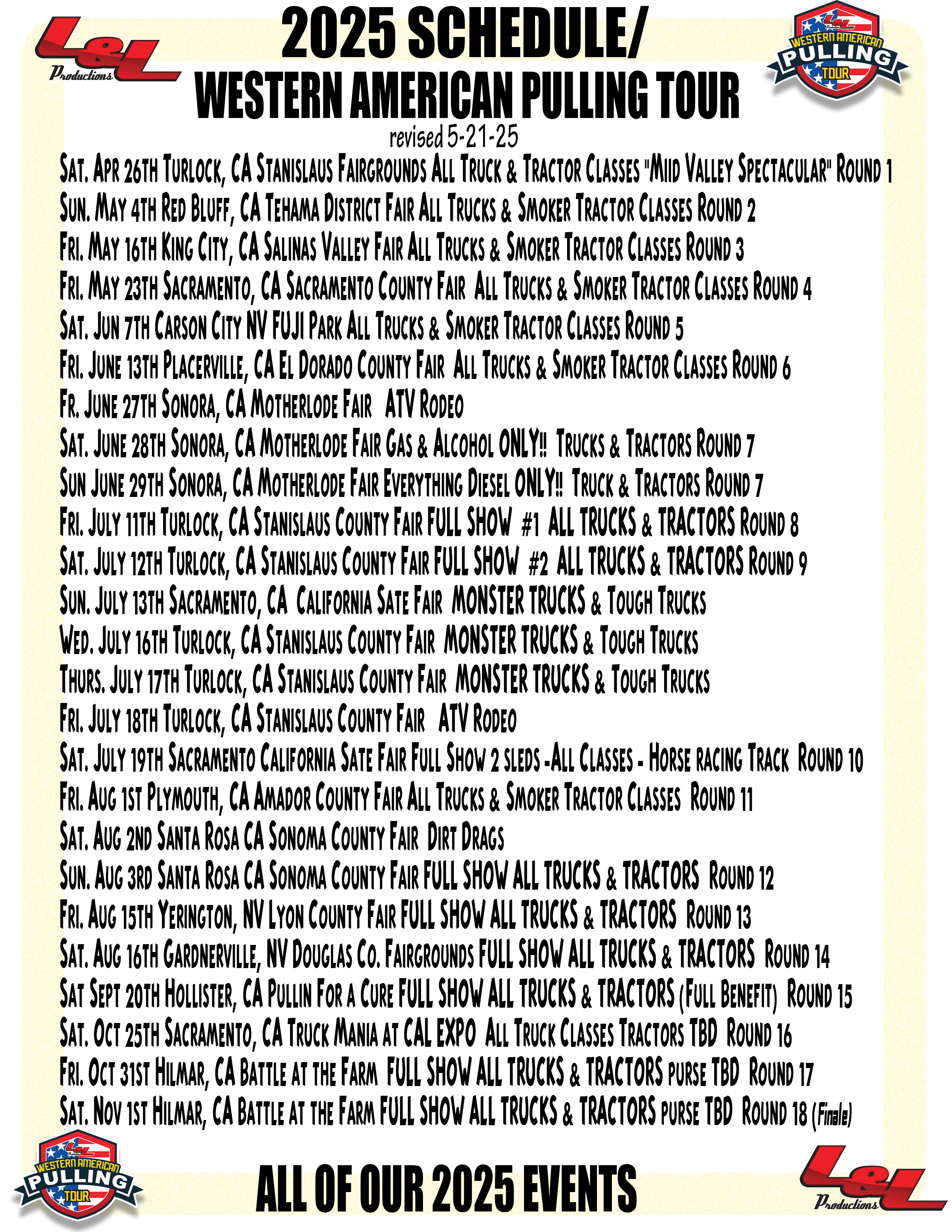 Schedule 2025